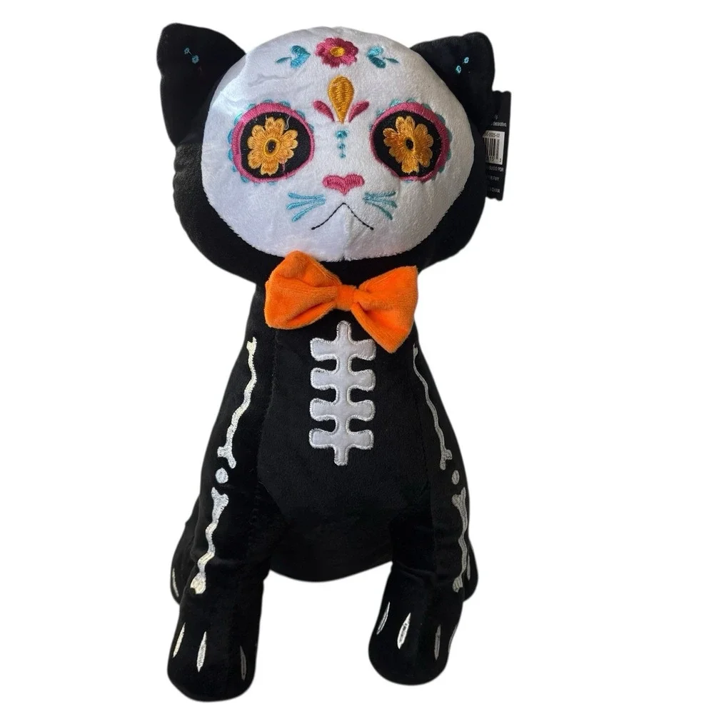 Day of The Dead‎ Halloween Black Cat Plush Sugar Skull Animal NWT by Ashland 15